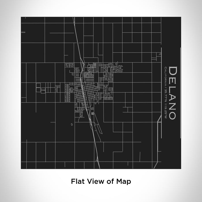 Rendered View of Delano California Map Engraving on 17oz Stainless Steel Insulated Tumbler in Black