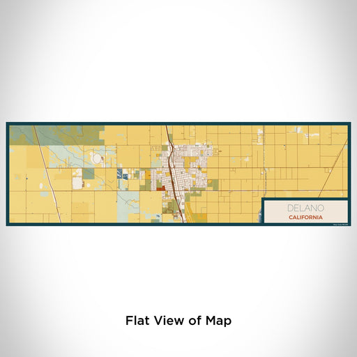 Flat View of Map Custom Delano California Map Enamel Mug in Woodblock