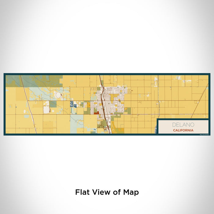 Flat View of Map Custom Delano California Map Enamel Mug in Woodblock