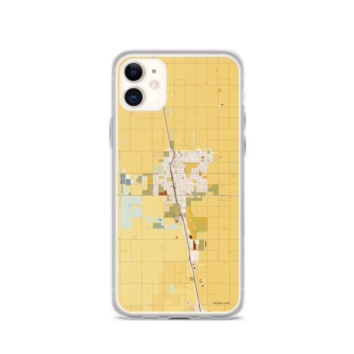 Custom iPhone 11 Delano California Map Phone Case in Woodblock