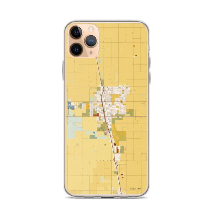 Custom iPhone 11 Pro Max Delano California Map Phone Case in Woodblock