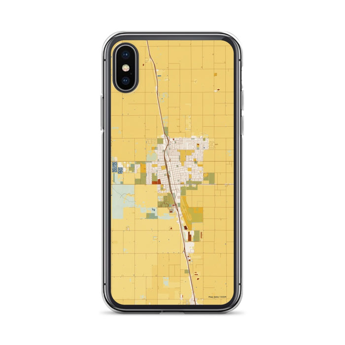Custom iPhone X/XS Delano California Map Phone Case in Woodblock
