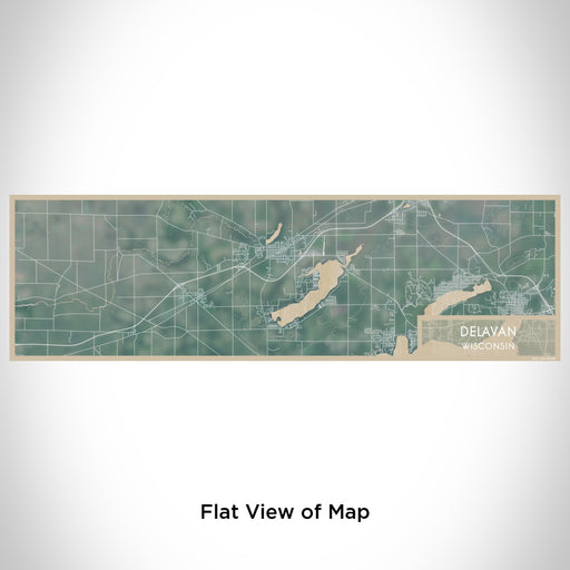 Flat View of Map Custom Delavan Wisconsin Map Enamel Mug in Afternoon