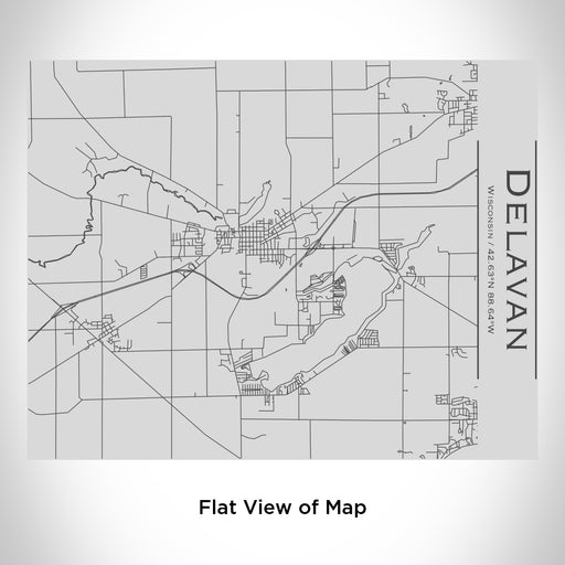 Rendered View of Delavan Wisconsin Map Engraving on 20oz Stainless Steel Insulated Bottle with Bamboo Top
