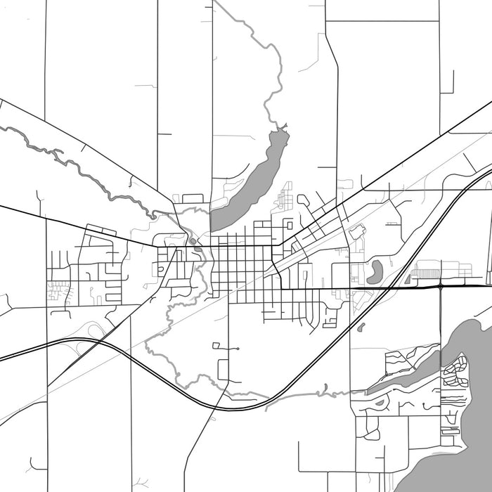 Delavan Wisconsin Map Print in Classic Style Zoomed In Close Up Showing Details