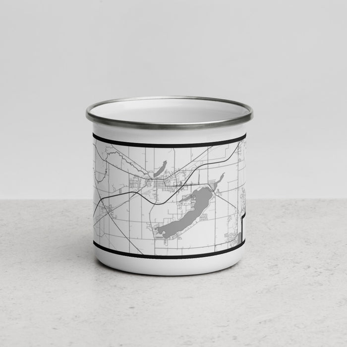 Front View Custom Delavan Wisconsin Map Enamel Mug in Classic