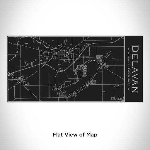 Rendered View of Delavan Wisconsin Map Engraving on 17oz Stainless Steel Insulated Cola Bottle in Black