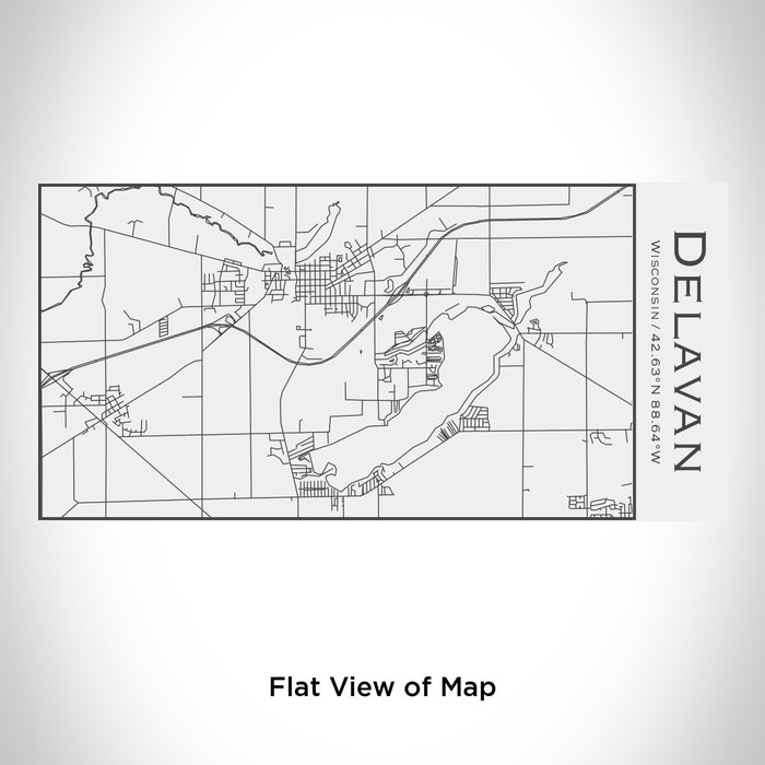 Rendered View of Delavan Wisconsin Map Engraving on 17oz Stainless Steel Insulated Cola Bottle in White