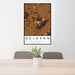 24x36 Delavan Wisconsin Map Print Portrait Orientation in Ember Style Behind 2 Chairs Table and Potted Plant