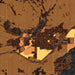 Delavan Wisconsin Map Print in Ember Style Zoomed In Close Up Showing Details