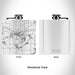 Rendered View of Delavan Wisconsin Map Engraving on 6oz Stainless Steel Flask in White