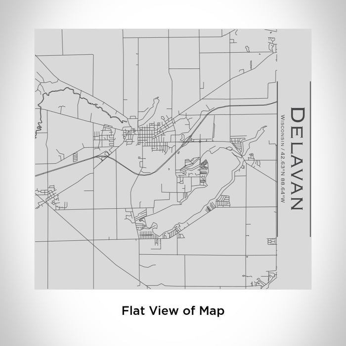 Rendered View of Delavan Wisconsin Map Engraving on 17oz Stainless Steel Insulated Tumbler