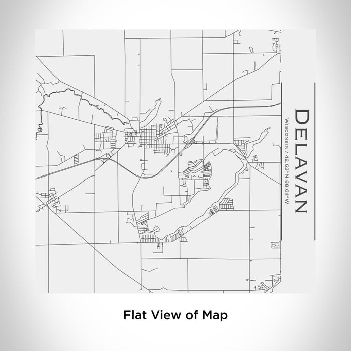 Rendered View of Delavan Wisconsin Map Engraving on 17oz Stainless Steel Insulated Tumbler in White