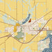 Delavan Wisconsin Map Print in Woodblock Style Zoomed In Close Up Showing Details