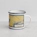 Right View Custom Delavan Wisconsin Map Enamel Mug in Woodblock