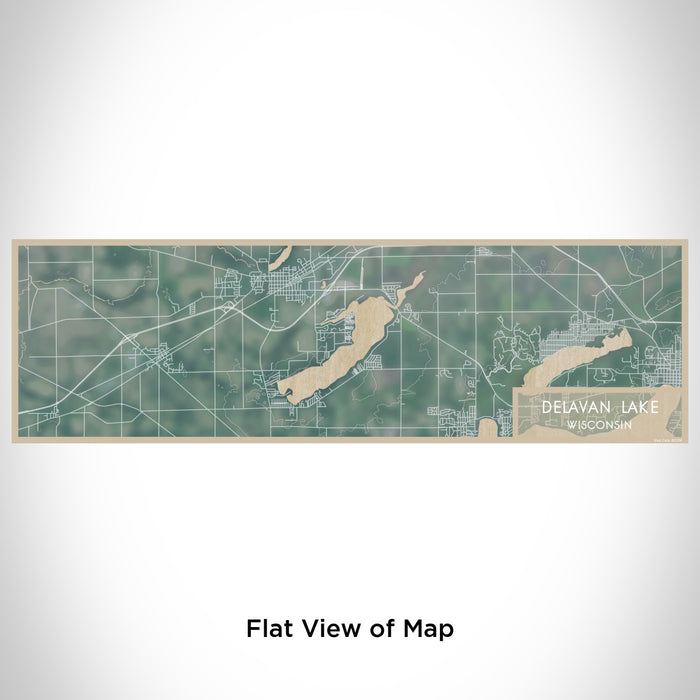 Flat View of Map Custom Delavan Lake Wisconsin Map Enamel Mug in Afternoon
