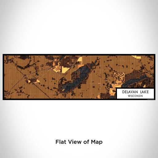 Flat View of Map Custom Delavan Lake Wisconsin Map Enamel Mug in Ember