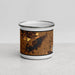 Front View Custom Delavan Lake Wisconsin Map Enamel Mug in Ember