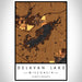 Delavan Lake Wisconsin Map Print Portrait Orientation in Ember Style With Shaded Background