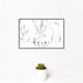 12x18 Delhi New York Map Print Landscape Orientation in Classic Style With Small Cactus Plant in White Planter