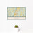 12x18 Delhi New York Map Print Landscape Orientation in Woodblock Style With Small Cactus Plant in White Planter