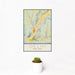 12x18 Delhi New York Map Print Portrait Orientation in Woodblock Style With Small Cactus Plant in White Planter