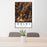 24x36 Delhi New York Map Print Portrait Orientation in Ember Style Behind 2 Chairs Table and Potted Plant