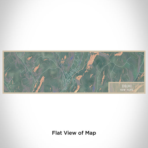 Flat View of Map Custom Delhi New York Map Enamel Mug in Afternoon