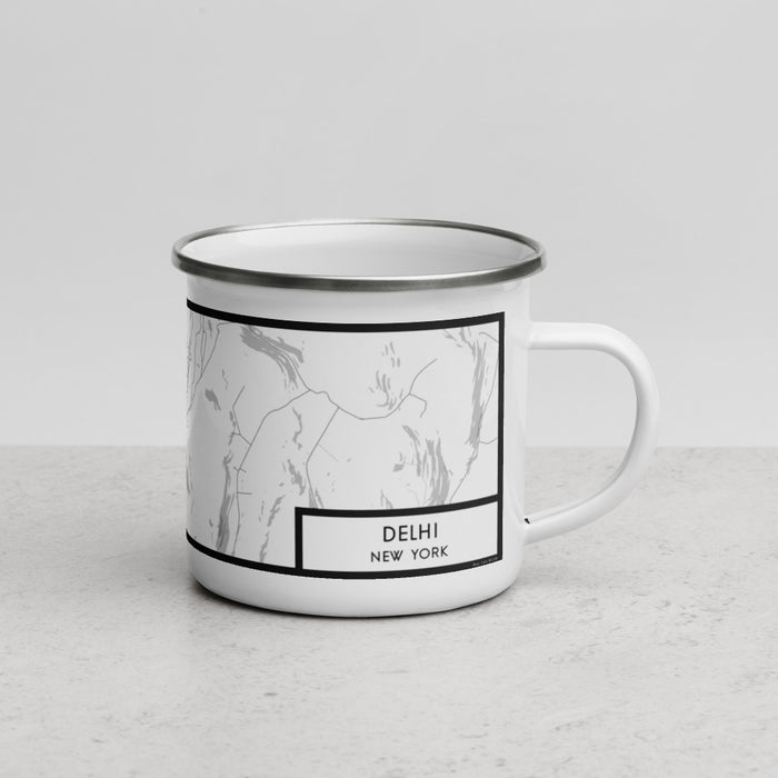 Right View Custom Delhi New York Map Enamel Mug in Classic