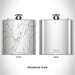 Rendered View of Delhi New York Map Engraving on 6oz Stainless Steel Flask