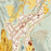 Delhi New York Map Print in Woodblock Style Zoomed In Close Up Showing Details