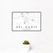 12x18 Del Norte Colorado Map Print Landscape Orientation in Classic Style With Small Cactus Plant in White Planter