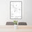 24x36 Del Norte Colorado Map Print Portrait Orientation in Classic Style Behind 2 Chairs Table and Potted Plant