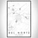 Del Norte Colorado Map Print Portrait Orientation in Classic Style With Shaded Background
