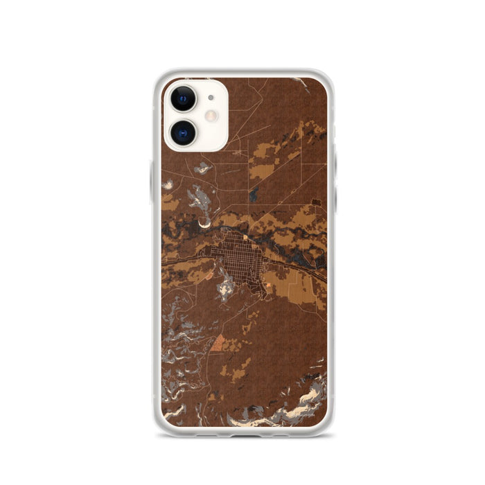 Custom iPhone 11 Del Norte Colorado Map Phone Case in Ember