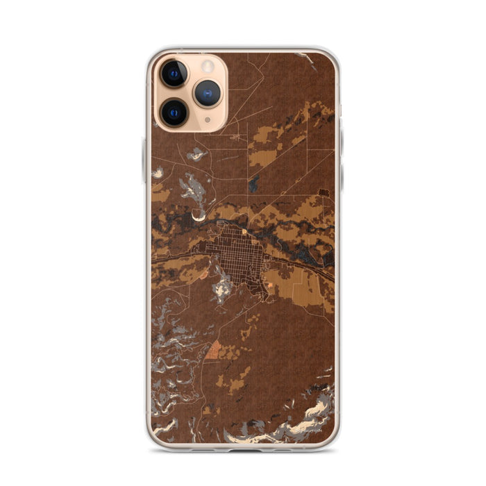 Custom iPhone 11 Pro Max Del Norte Colorado Map Phone Case in Ember