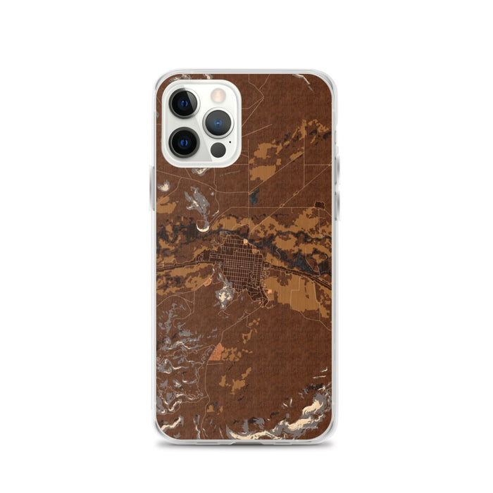 Custom iPhone 12 Pro Del Norte Colorado Map Phone Case in Ember
