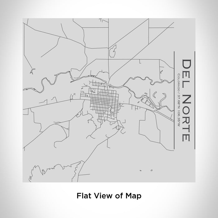 Rendered View of Del Norte Colorado Map Engraving on 17oz Stainless Steel Insulated Tumbler