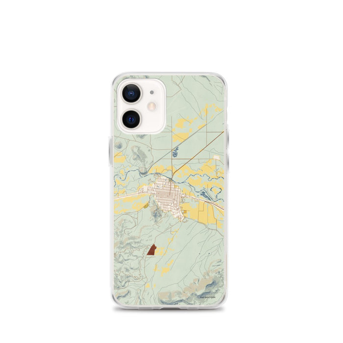Custom iPhone 12 mini Del Norte Colorado Map Phone Case in Woodblock