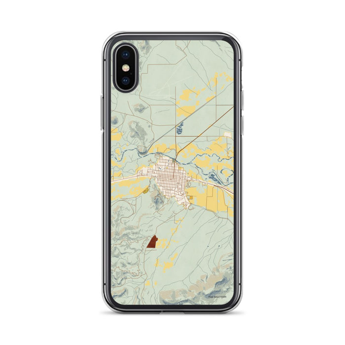 Custom iPhone X/XS Del Norte Colorado Map Phone Case in Woodblock