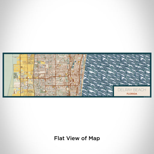 Flat View of Map Custom Delray Beach Florida Map Enamel Mug in Woodblock