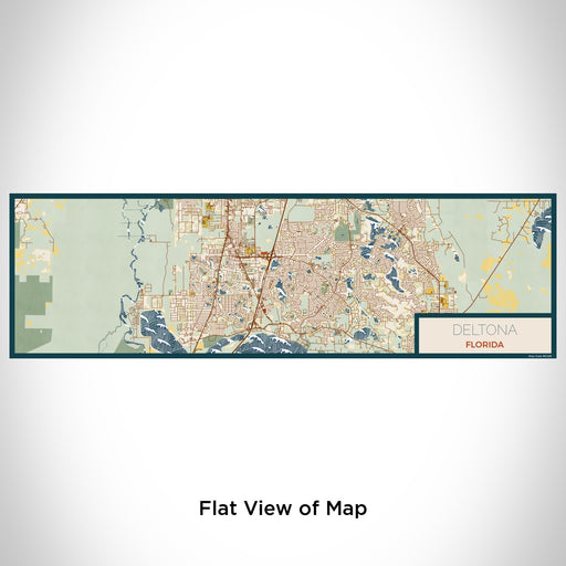 Flat View of Map Custom Deltona Florida Map Enamel Mug in Woodblock