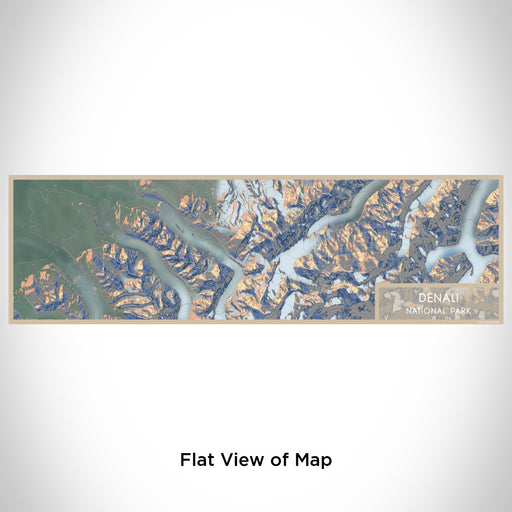 Flat View of Map Custom Denali National Park Map Enamel Mug in Afternoon