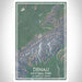 Denali National Park Map Print Portrait Orientation in Afternoon Style With Shaded Background