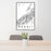 24x36 Denali National Park Map Print Portrait Orientation in Classic Style Behind 2 Chairs Table and Potted Plant