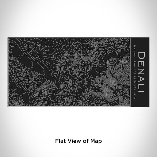 Rendered View of Denali National Park Map Engraving on 17oz Stainless Steel Insulated Cola Bottle in Black