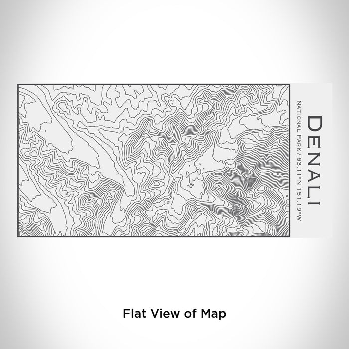 Rendered View of Denali National Park Map Engraving on 17oz Stainless Steel Insulated Cola Bottle in White