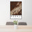 24x36 Denali National Park Map Print Portrait Orientation in Ember Style Behind 2 Chairs Table and Potted Plant
