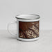 Left View Custom Denali National Park Map Enamel Mug in Ember