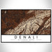Denali National Park Map Print Landscape Orientation in Ember Style With Shaded Background